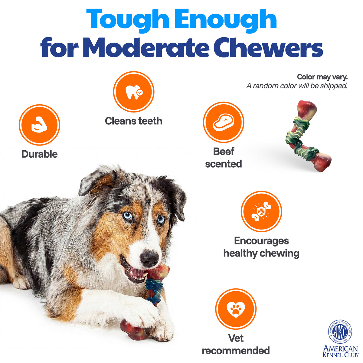 Akc Training V Shaped Meat Bone Chew Toy For Dogs