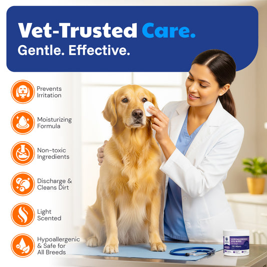 Akc 3*3" Pet Eye Wipes Lavender Scent 100 Count