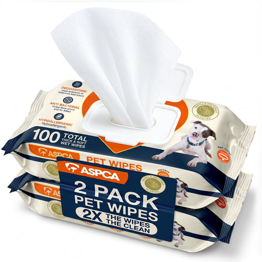 Aspca 2 Pk 100 Pet Wipes Coconut Vanilla Scent With Sticker Band (200 Count)
