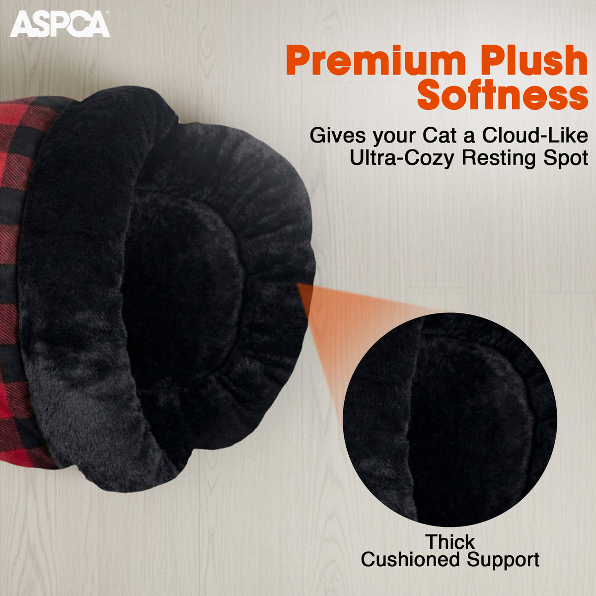 Aspca Cat Slipper Bed Red Buffalo Check