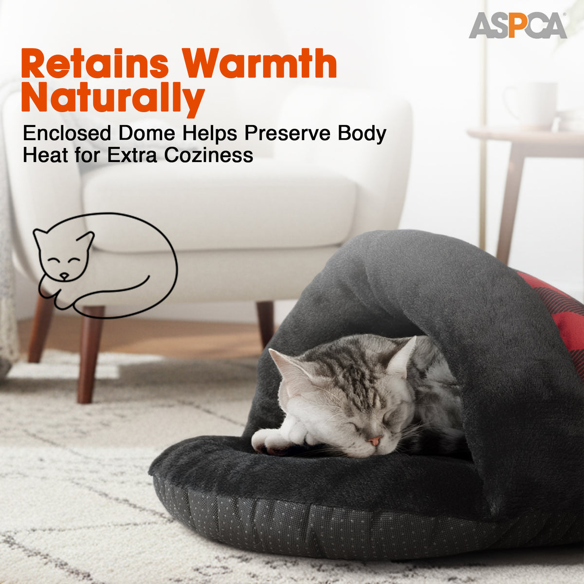 Aspca Cat Slipper Bed Red Buffalo Check