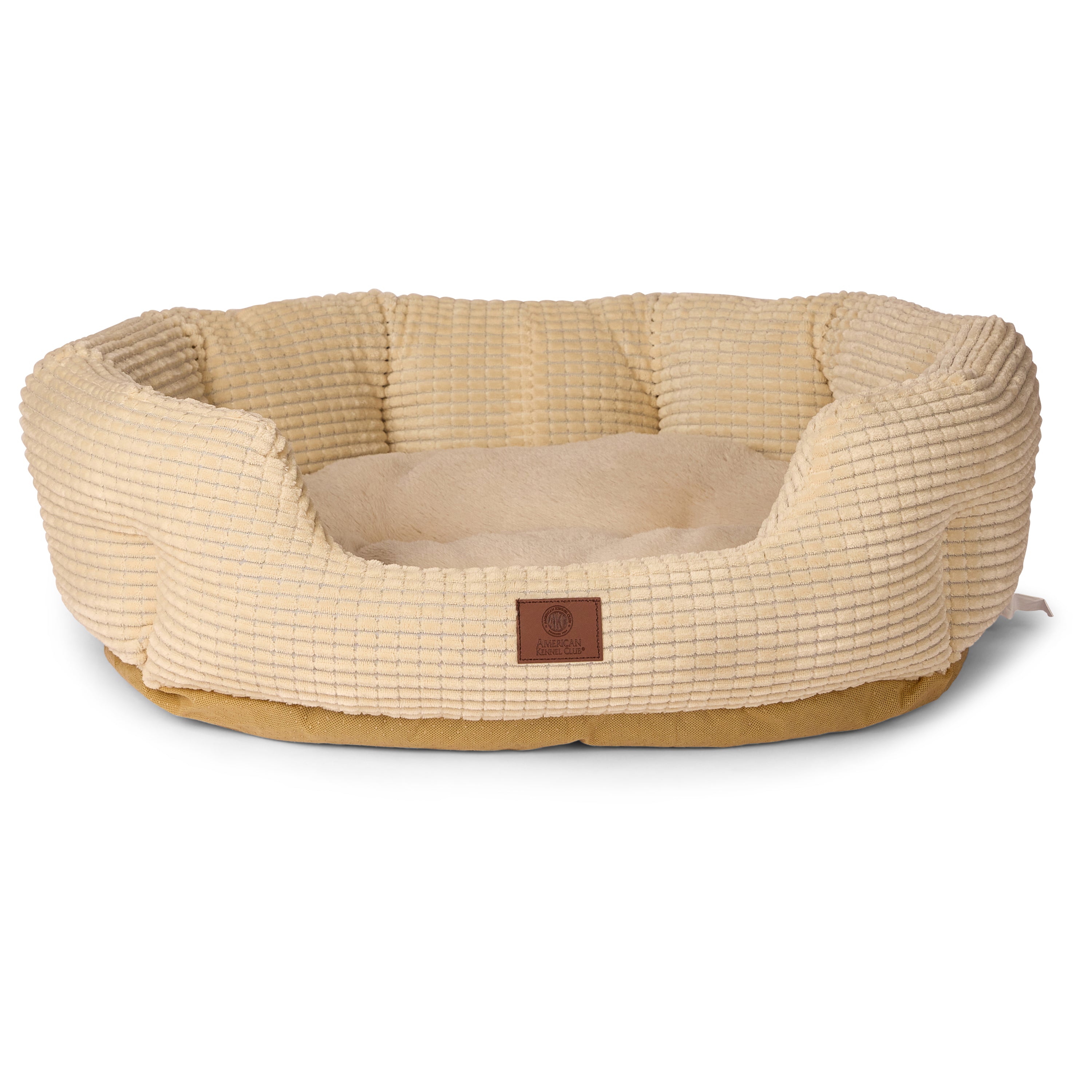 Akc Popcorn 26" Clam Cuddler Pet Bed Rolled Package Beige