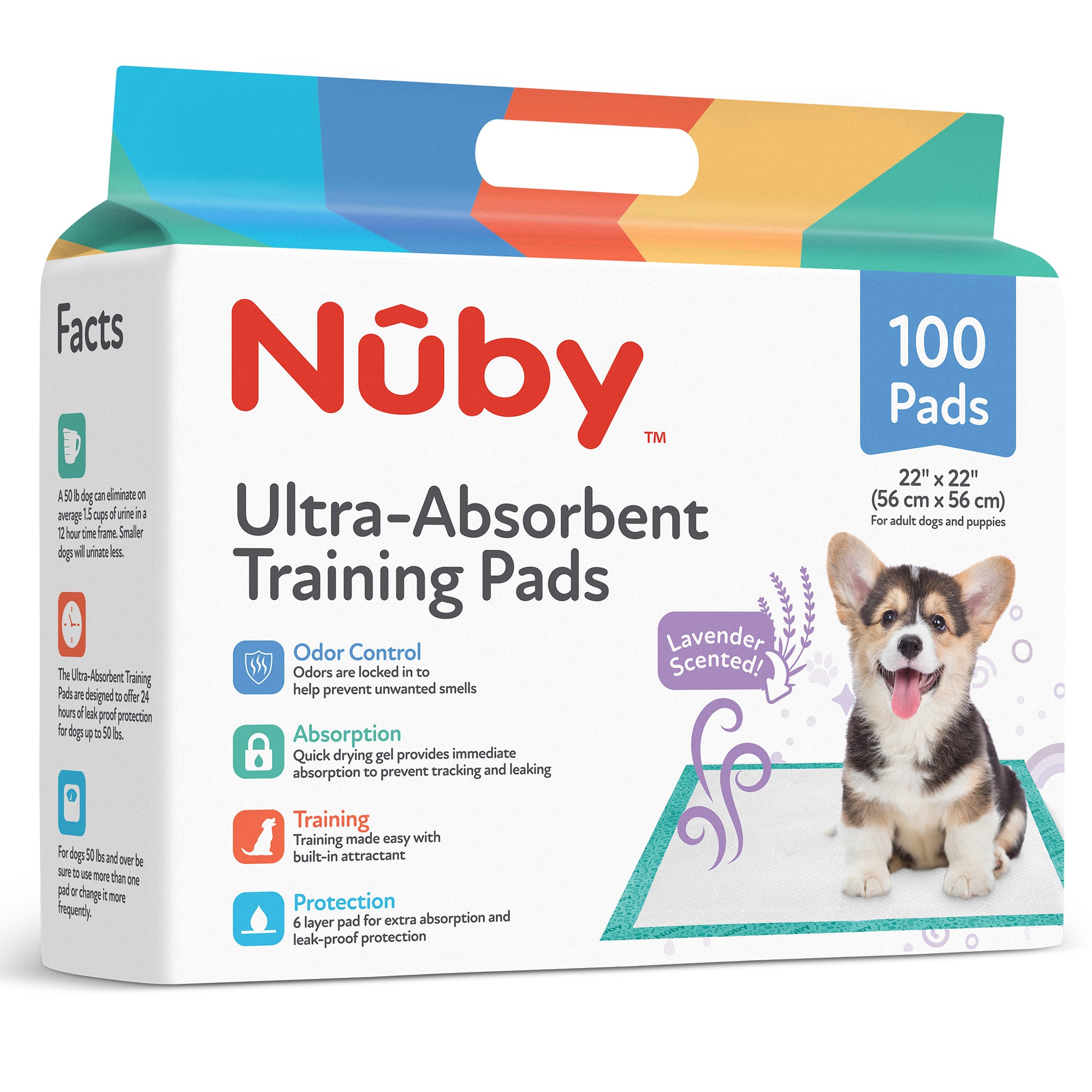 Nuby 100Ct Lavender Scent Puppy Training Pad 22X22 W/Logo Print Print Polybag Package