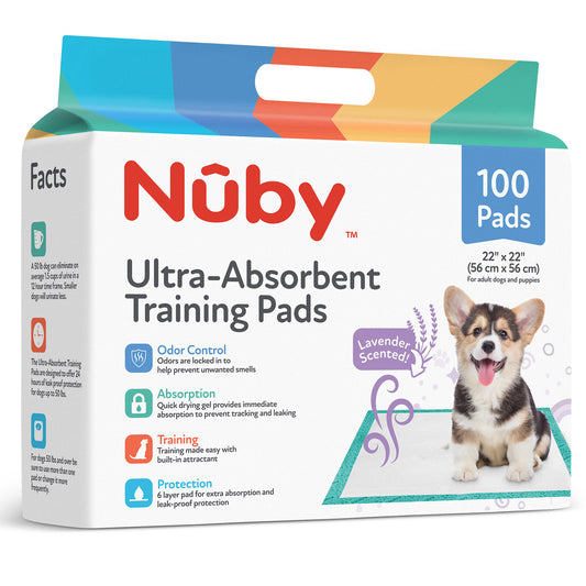 Nuby 100Ct Lavender Scent Puppy Training Pad 22X22 W/Logo Print Print Polybag Package