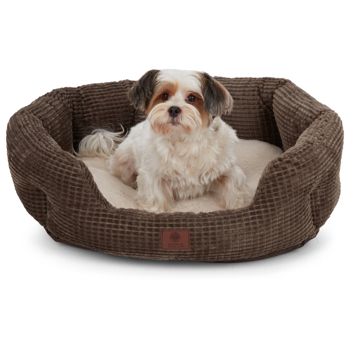 Akc Popcorn 26" Clam Cuddler Pet Bed Rolled Package Brown