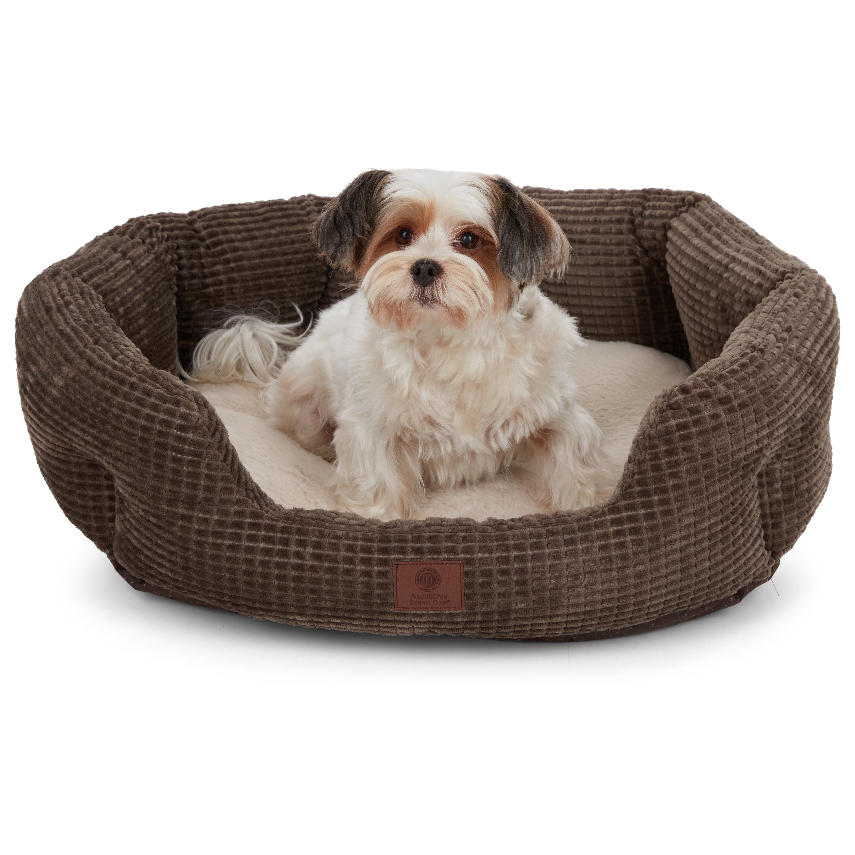 Akc Popcorn 26" Clam Cuddler Pet Bed Rolled Package Brown