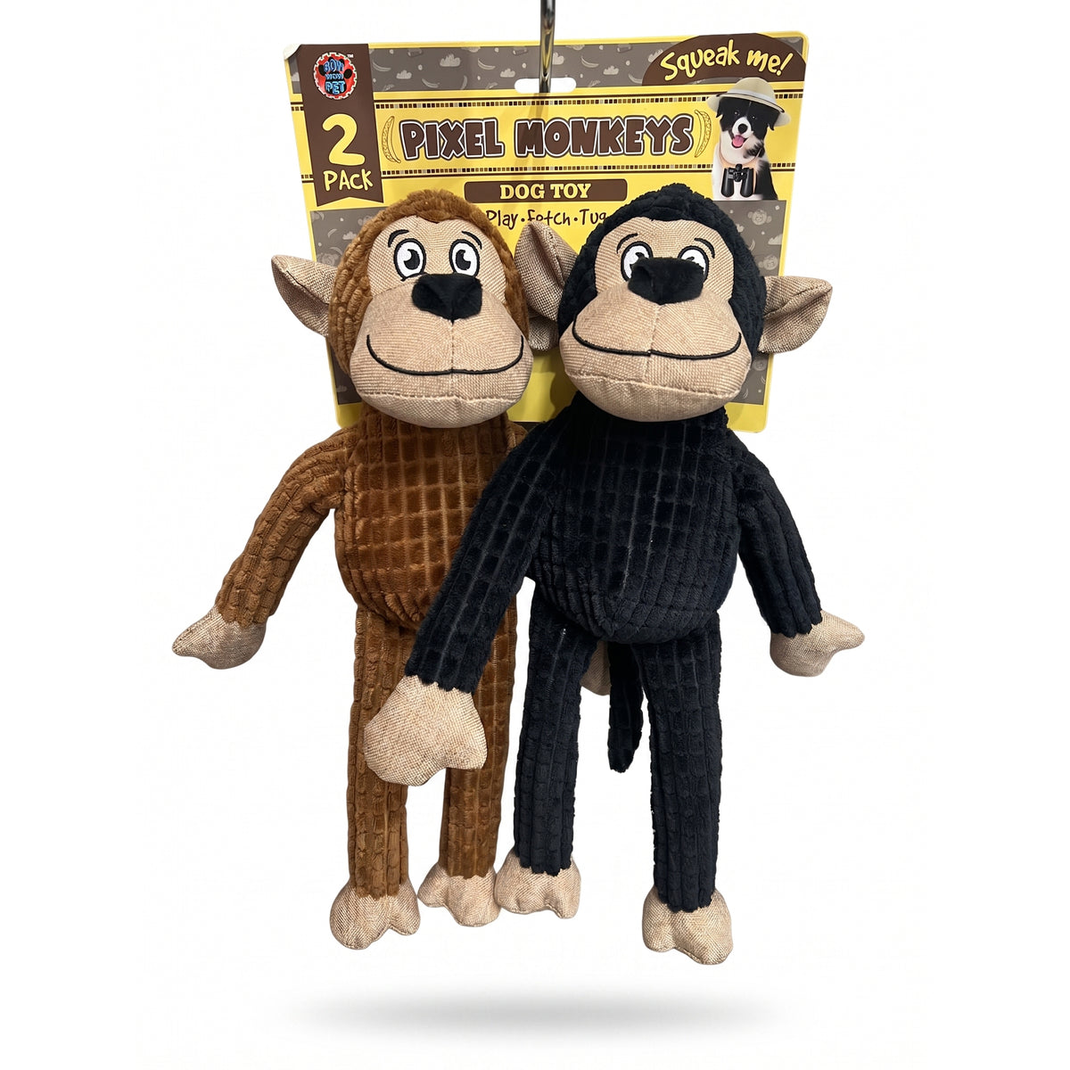Bow Wow 2 Pk Everyday Pixel Monkey Black And Brown