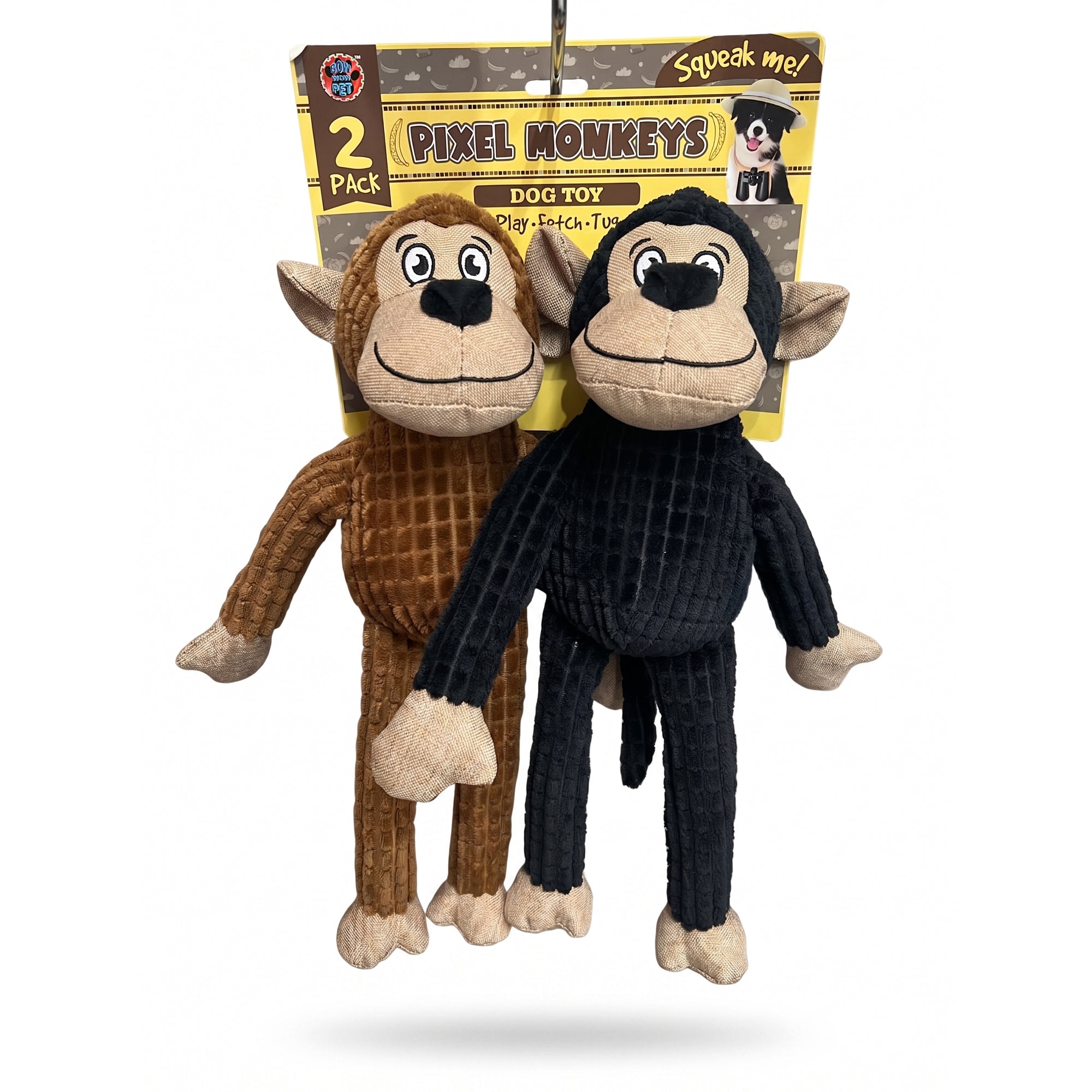 Bow Wow 2 Pk Everyday Pixel Monkey Black And Brown