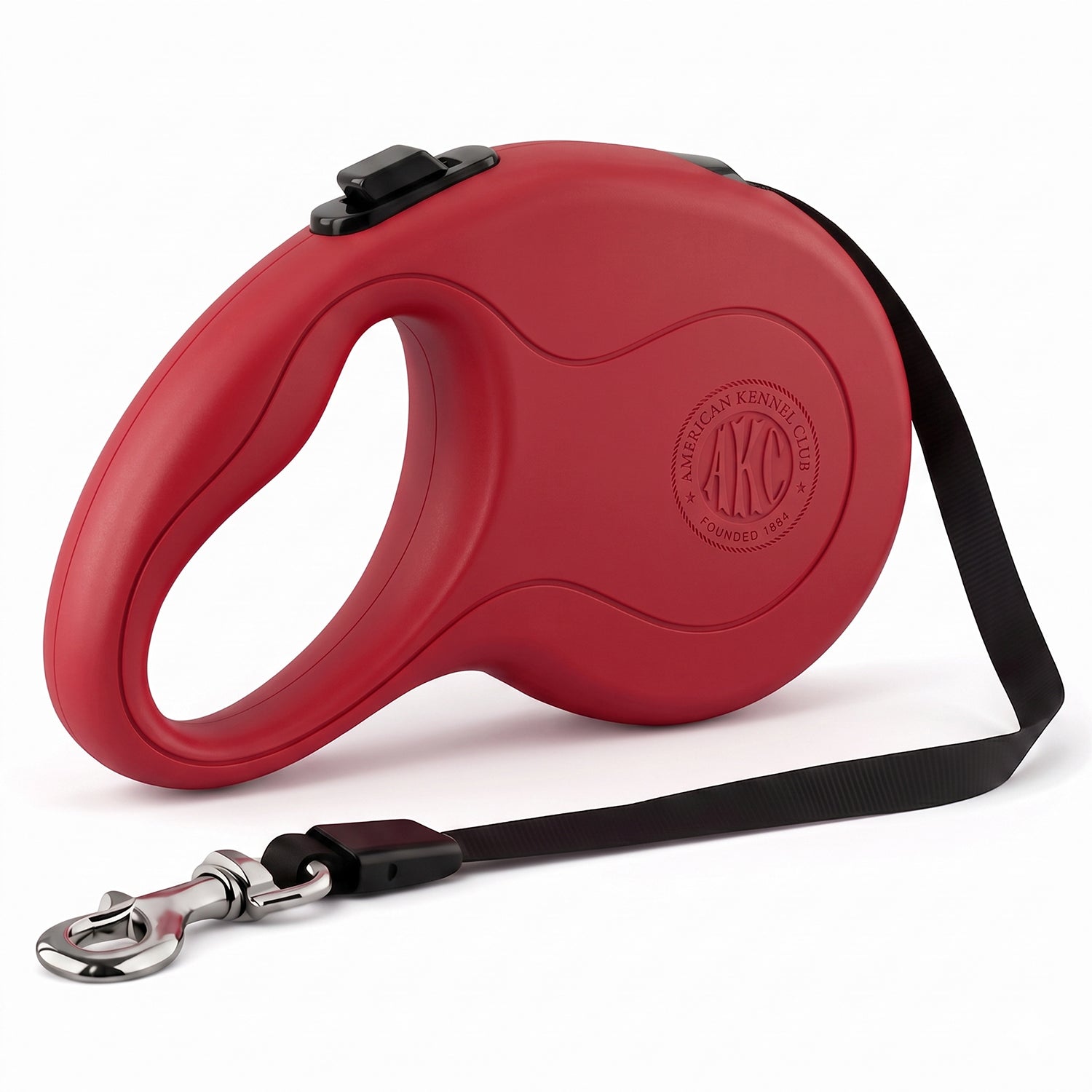 Akc Retractable Leash Large 5M/16.4Ft Red