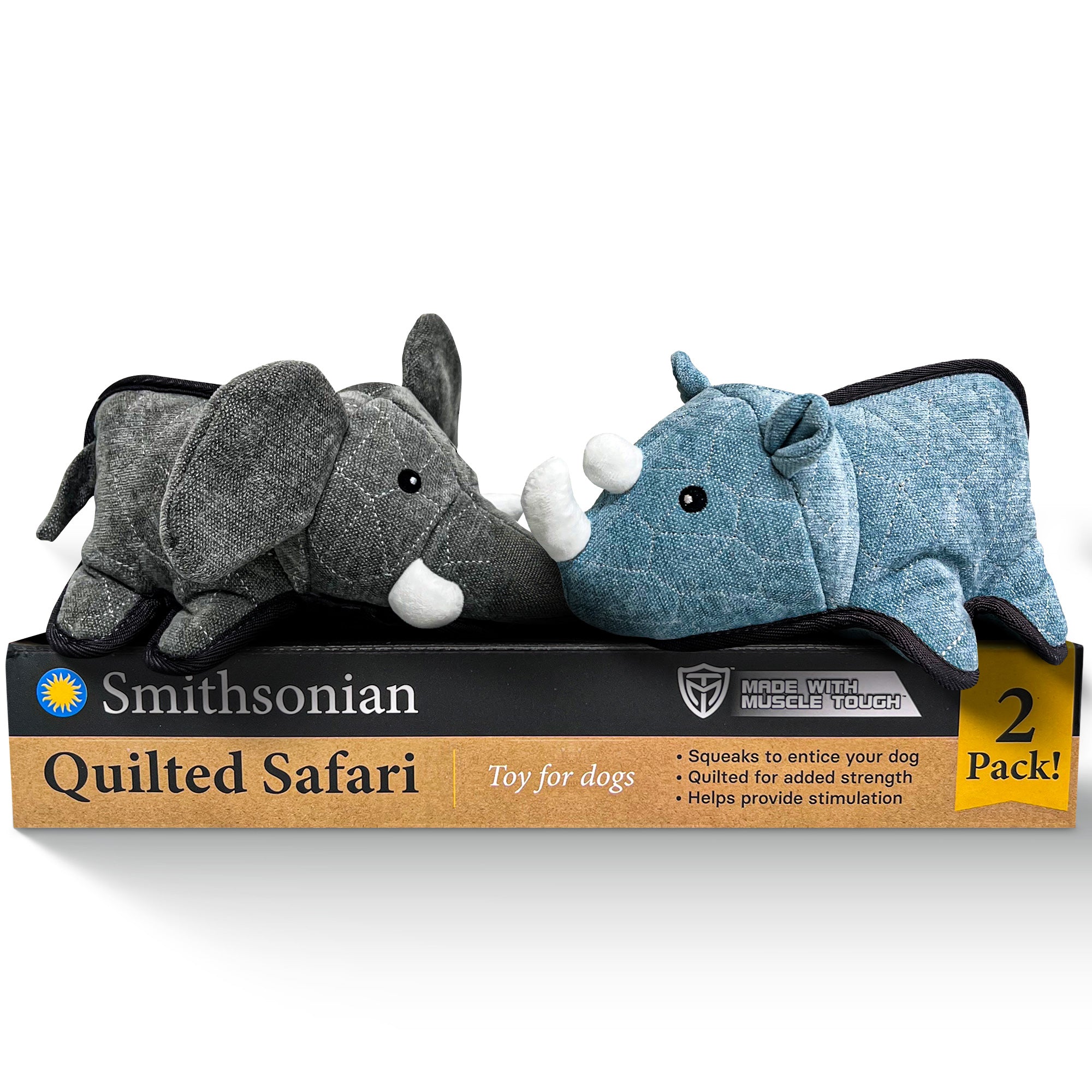 Smithsonian 2 Pc Muscle Tough Quilted Elephant And Rhino Box Set