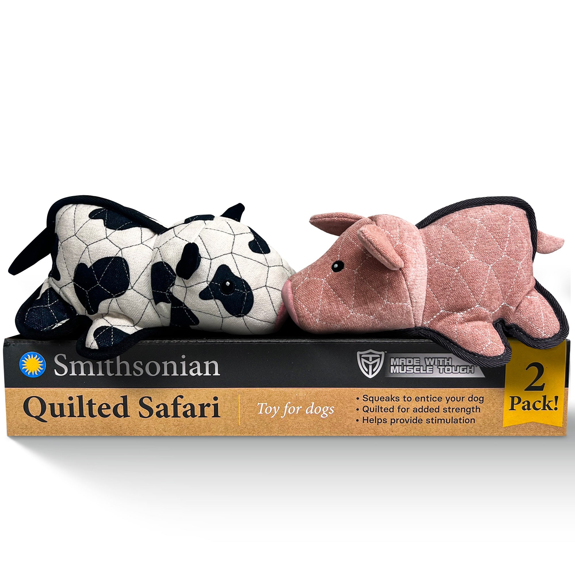 Smithsonian 2 Pc Muscle Tough Quilted Cow And Pig Box Set