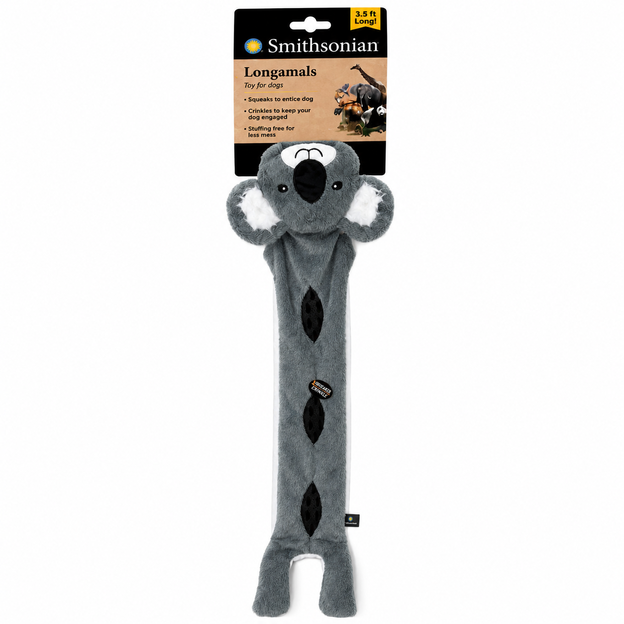Smithsonian "Longamals" Koala Squeak & Crinkle Plush Large