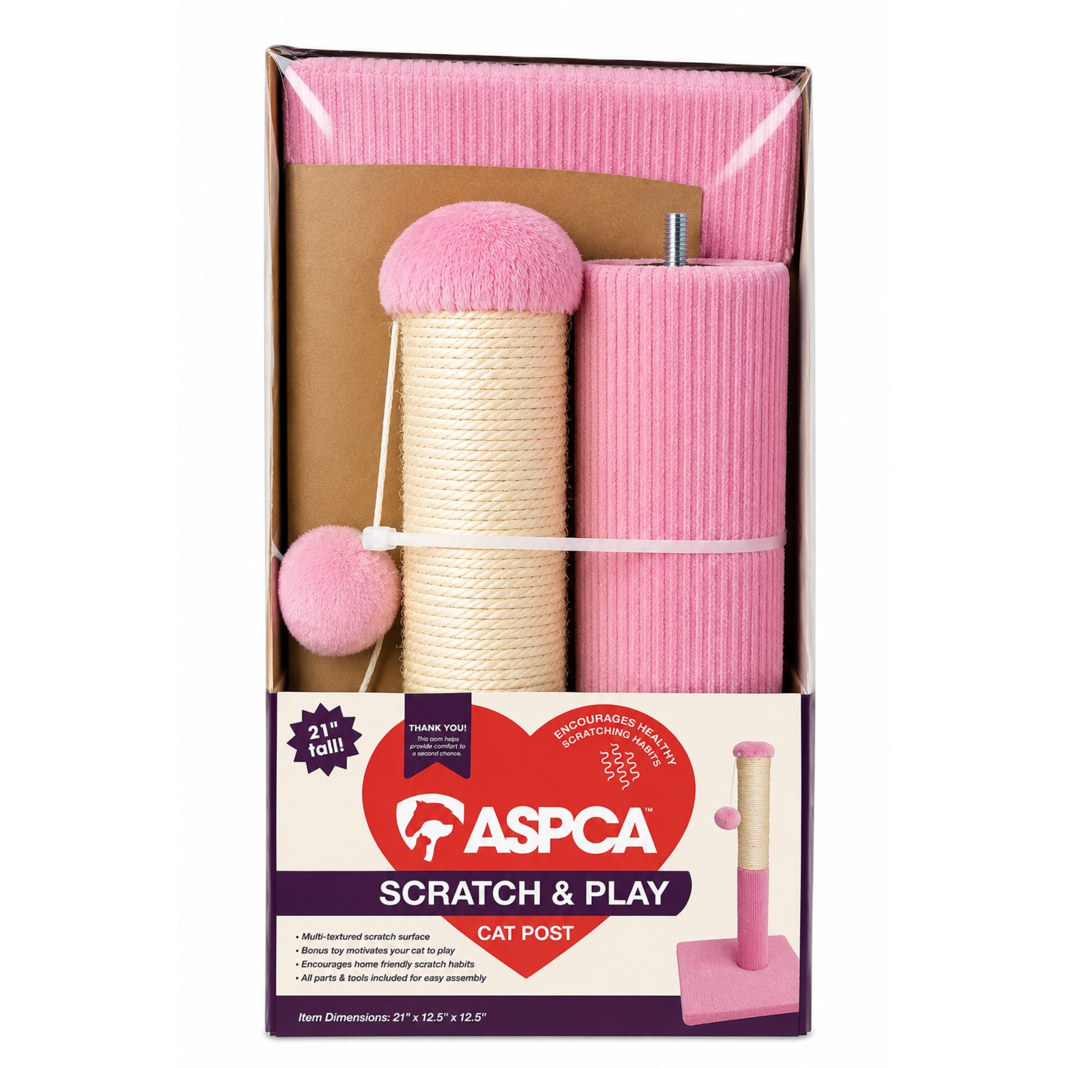 Aspca Cat Tree Scratching Post Pink