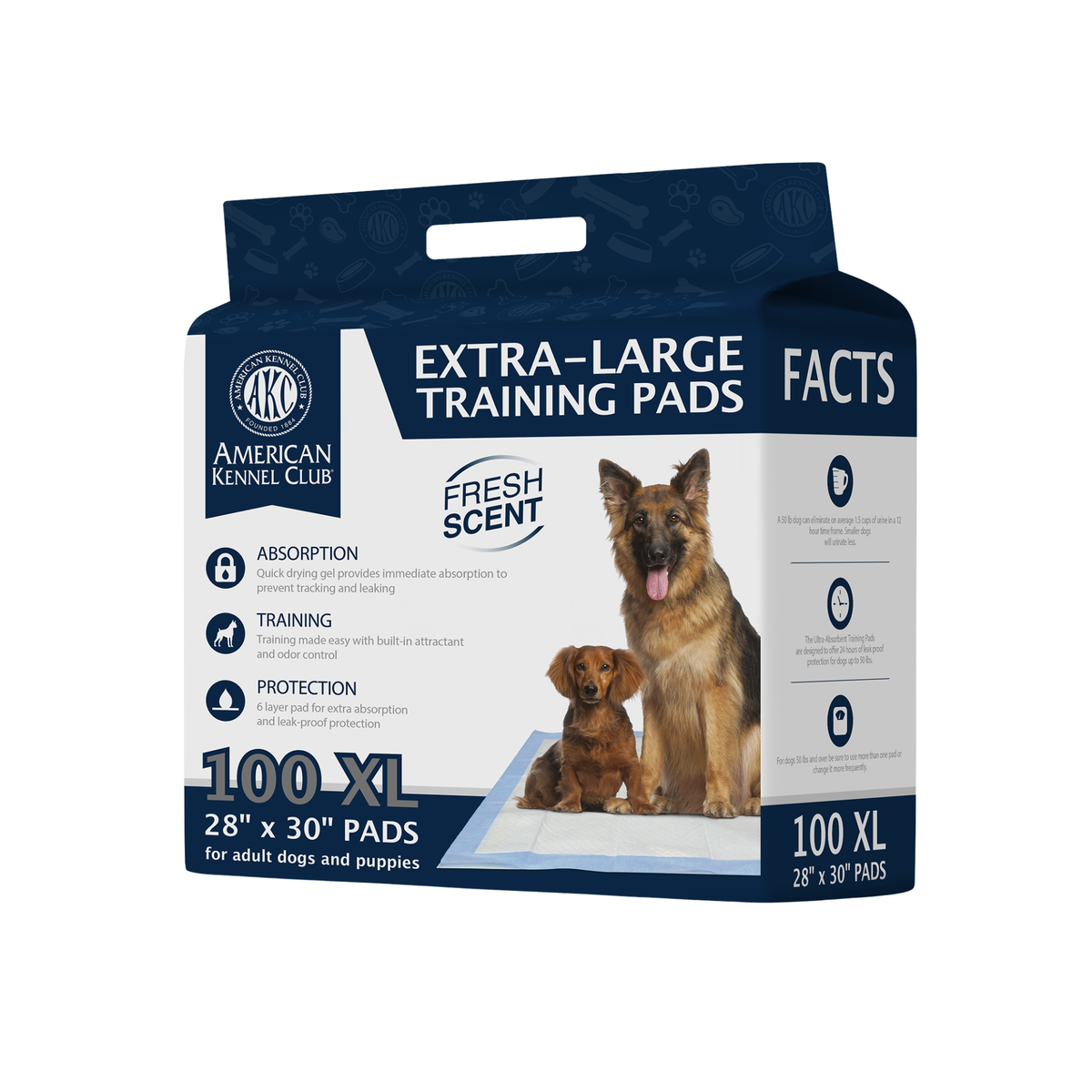 Akc Fresh Scent Xl 100Ct Training Pads 28" X 30"