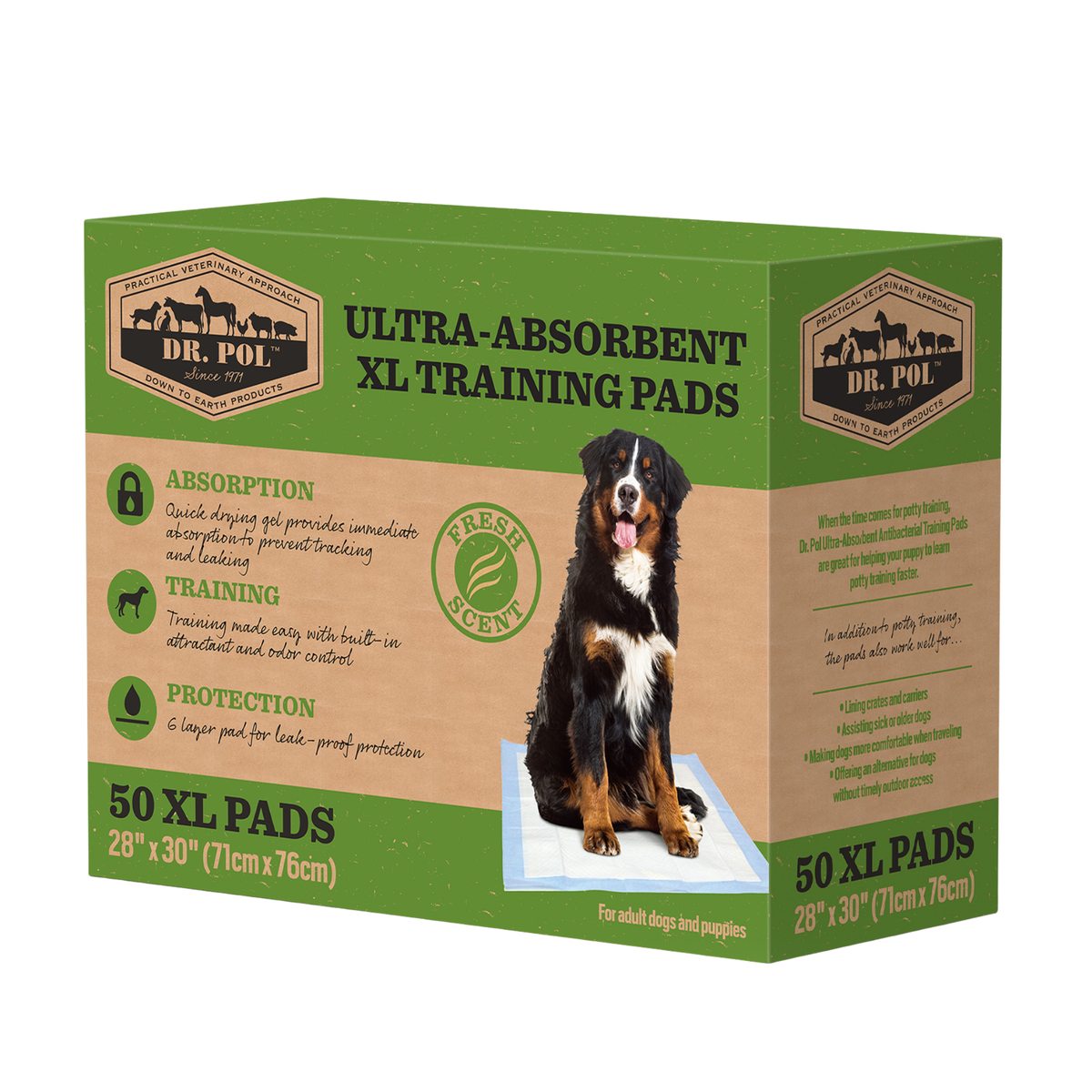 Dr Pol 50Ct 28" X 30" Fresh Scent Training Pads In Box