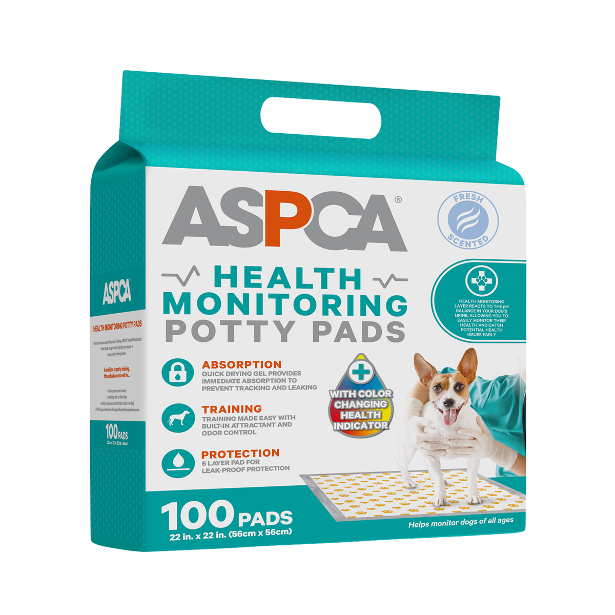 Aspca 100Ct 22*22 Fresh Scent Color Changing Training Pads In Polybag