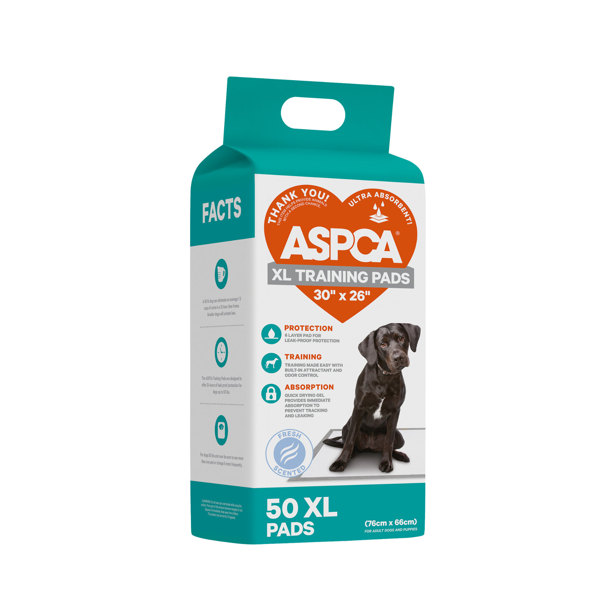Aspca 50 Count Xl 30" X 26" Fresh Scent Training Pads