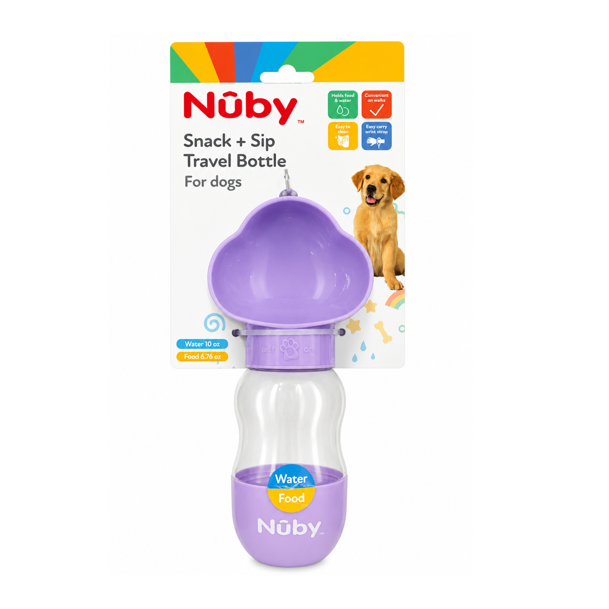 Nuby Travel Pet Food And Water Dispenser Lavender