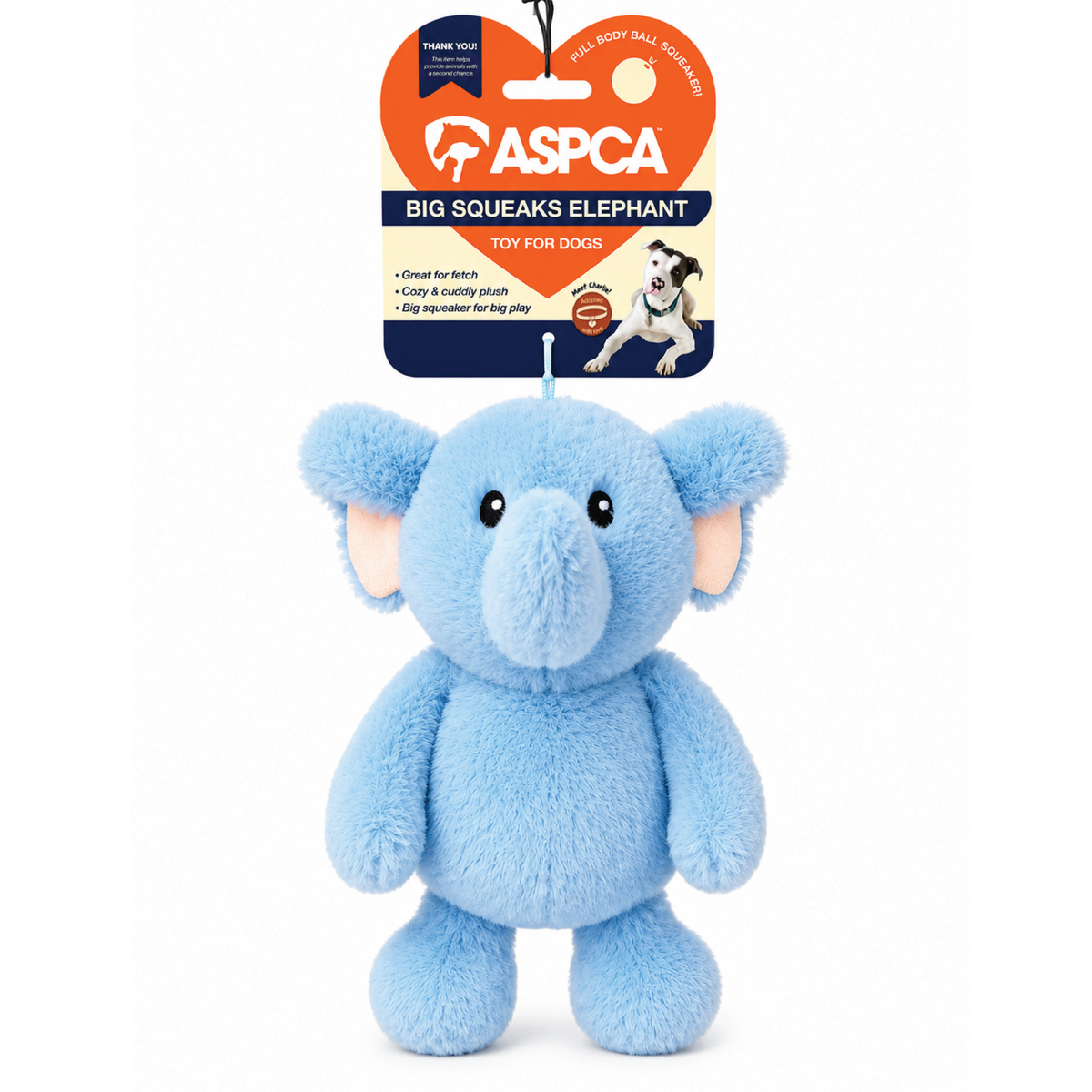 Aspca Elephant Full Body Squeaker Plush Dog Toy