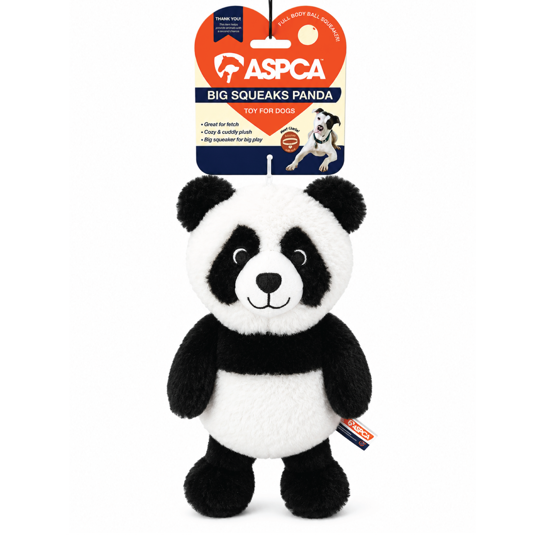 Aspca Panda Full Body Squeaker Plush Dog Toy