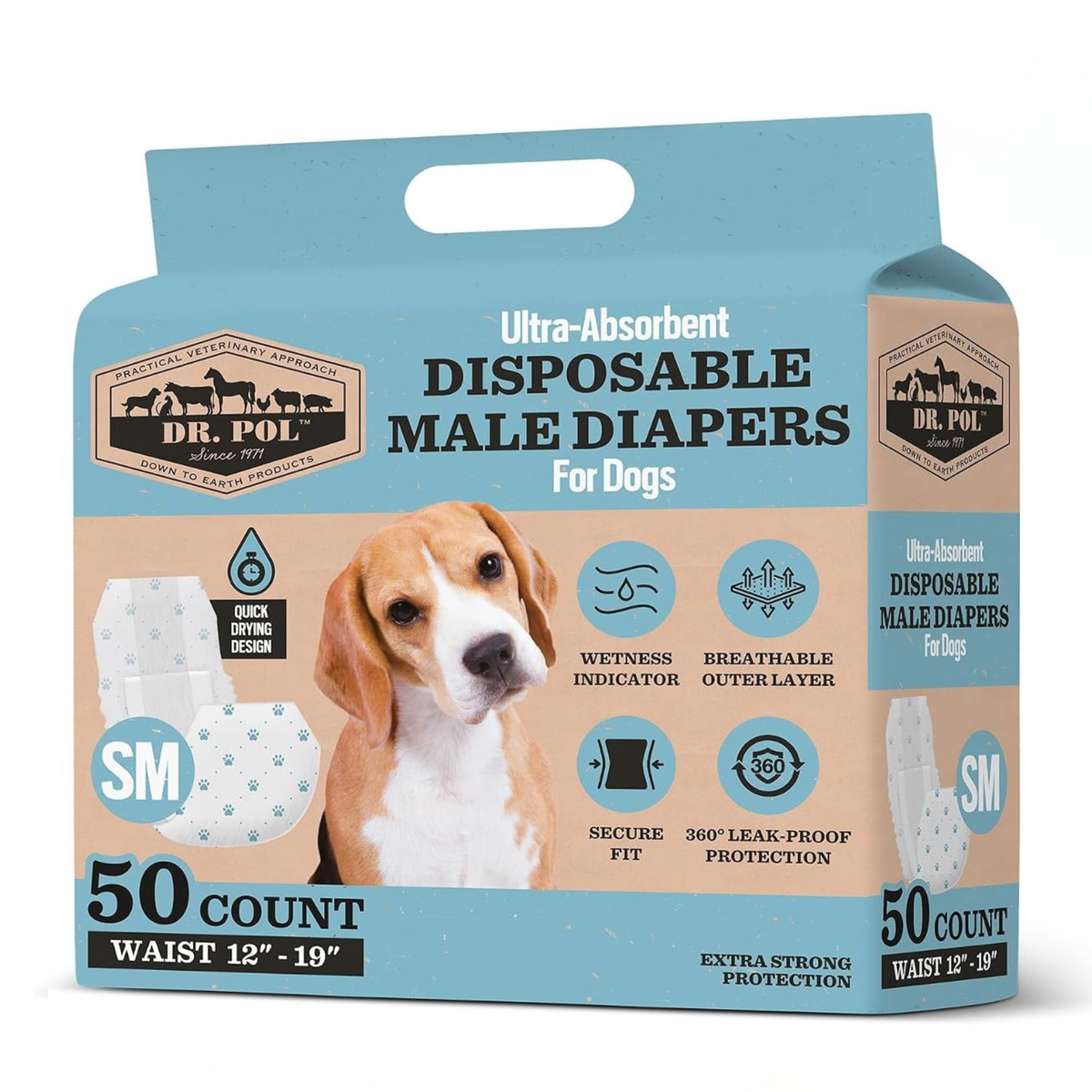 Dr Pol Size S Female Dog Diapers 50Ct Waist Sz 12"- 20"