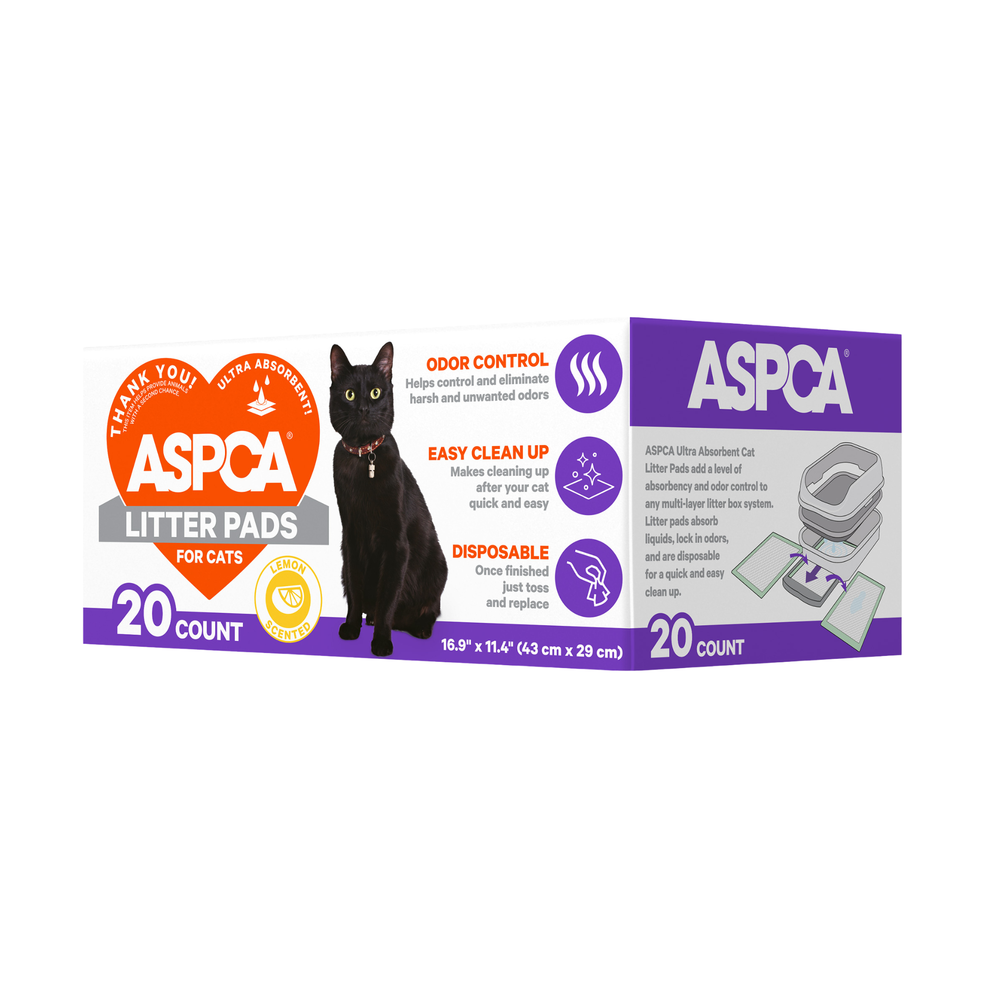 Aspca Cat Pads 20Pk Lemon Scented