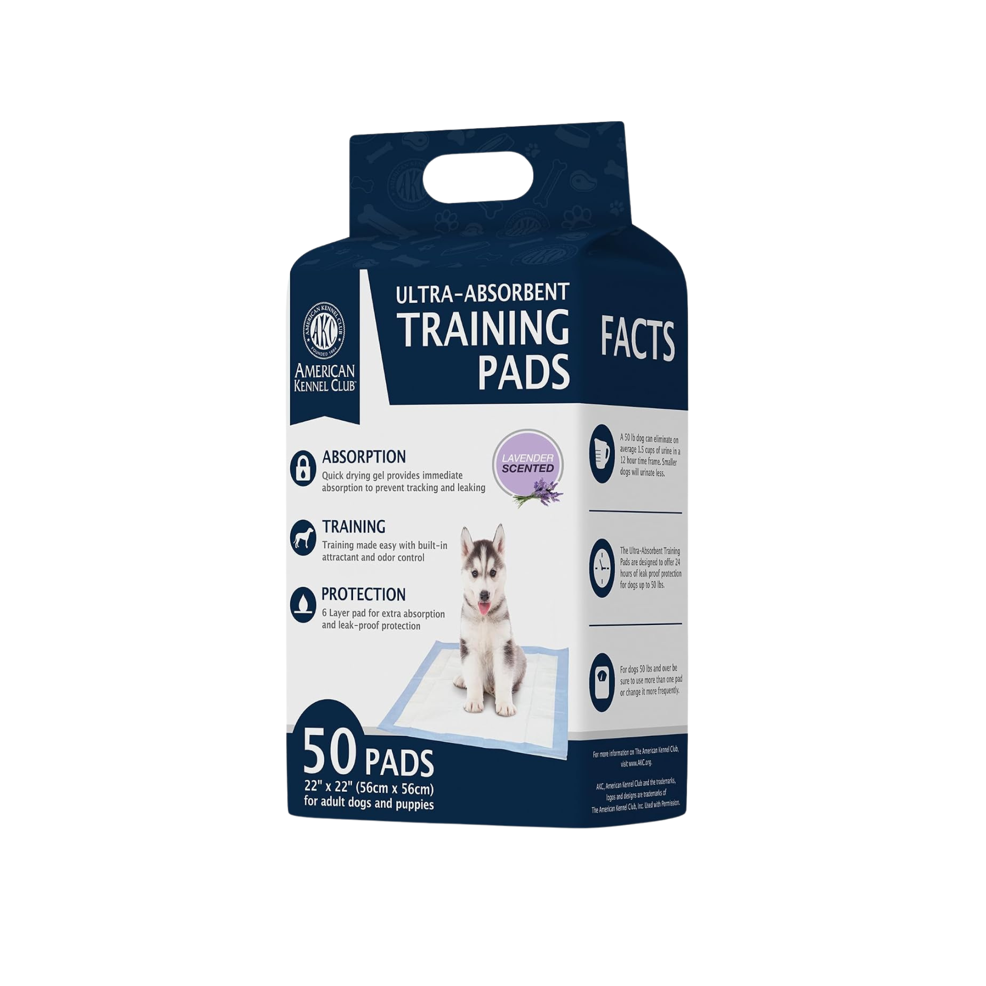 Akc 50Pk Lavender Scent Puppy Pad