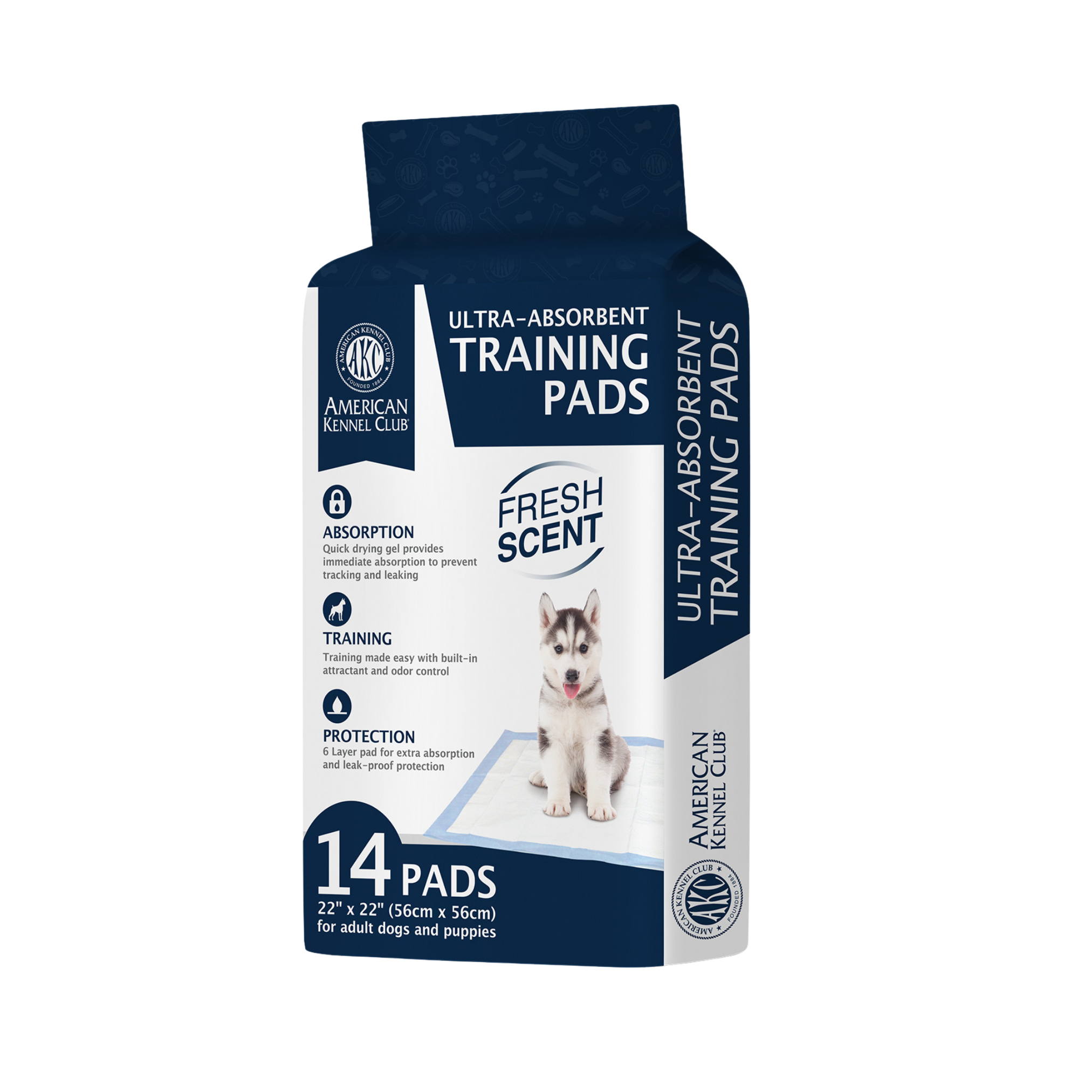 Akc 14Count Fresh Scent Training Pads 22"X22"