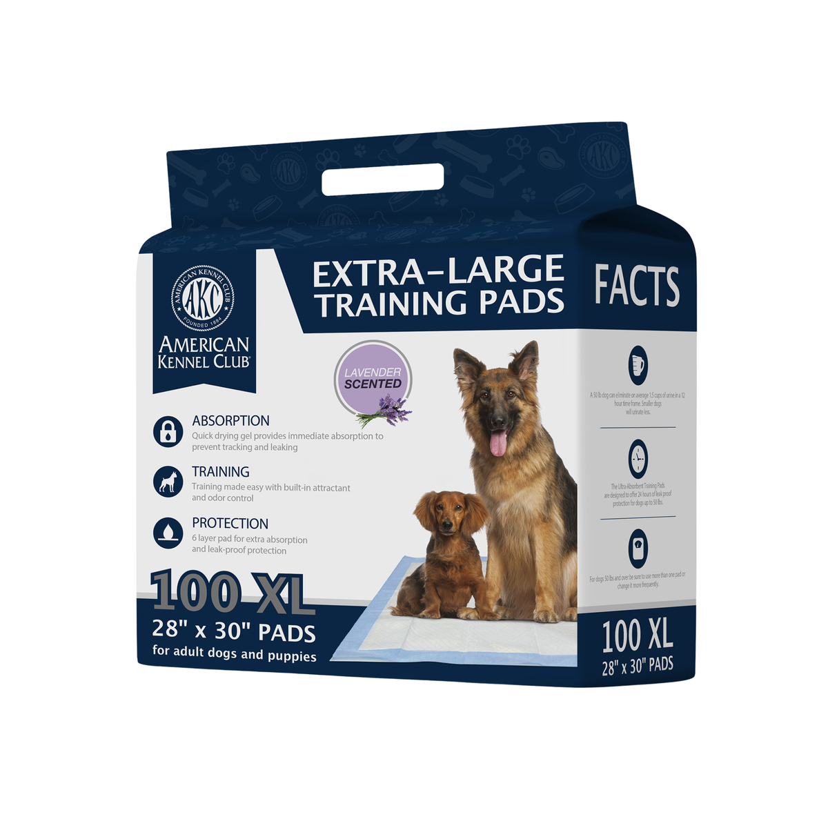 Akc Lavender Scent Xl 100Ct Training Pads 28" X 30"