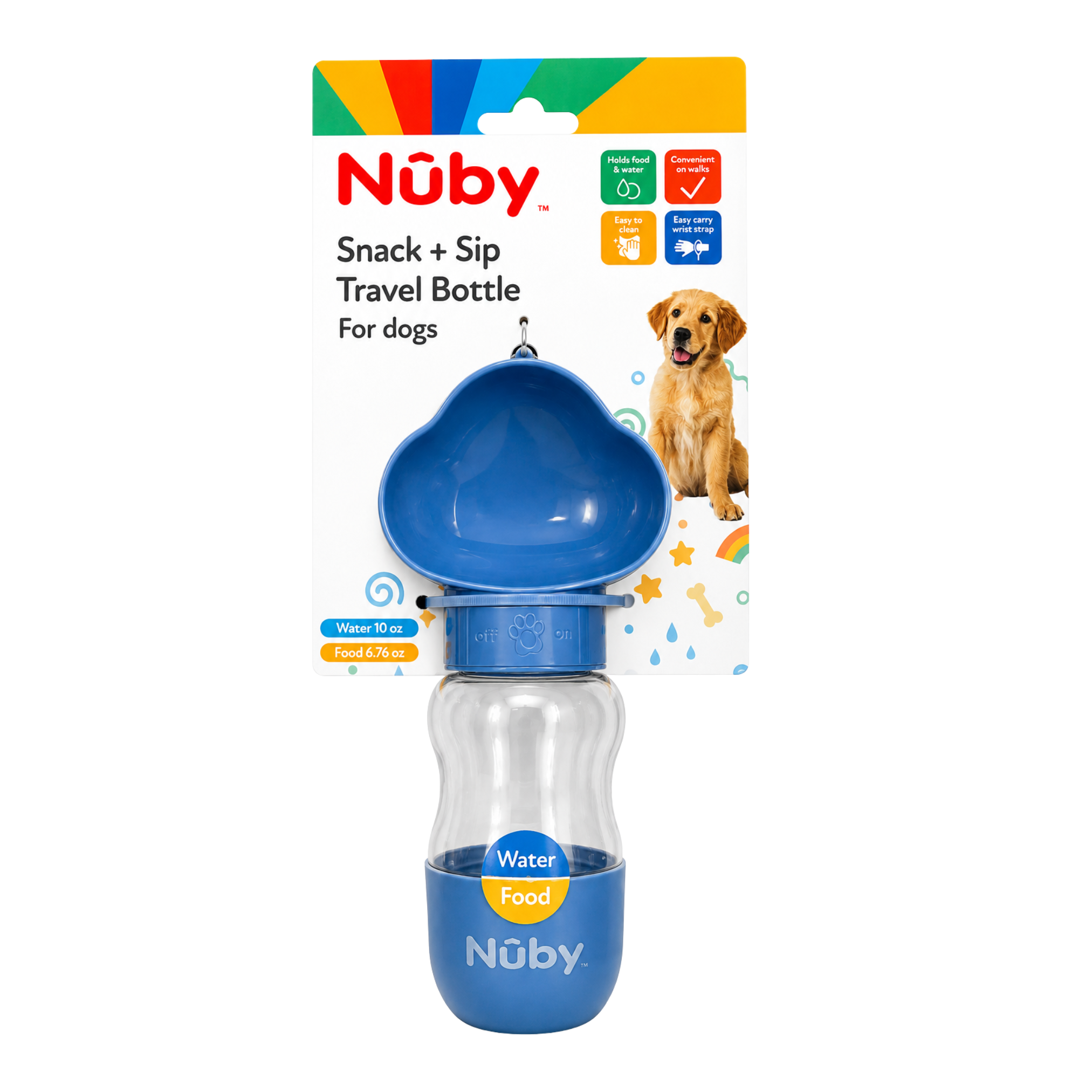 Nuby Travel Pet Food And Water Dispenser Slate Blue
