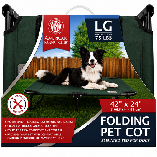 Akc Large 24" X 42" Pet Cot With Mesh Center Green