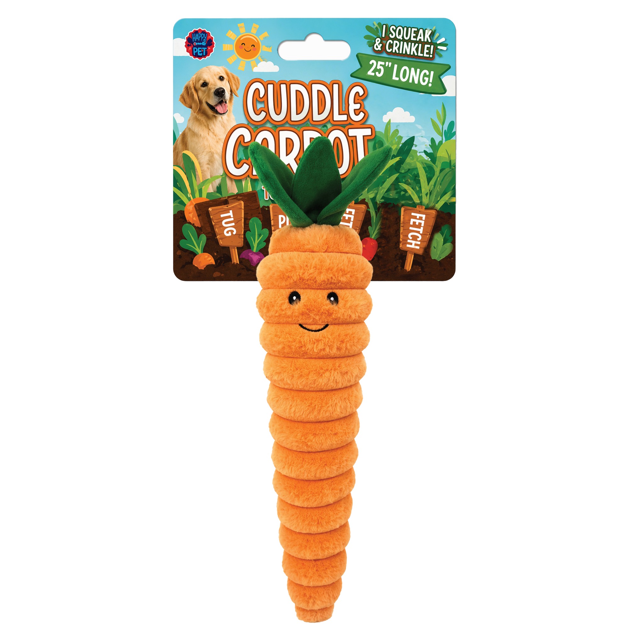 Bow Wow Xl Corduroy Carrot With Tube Squeaker Dog Toy