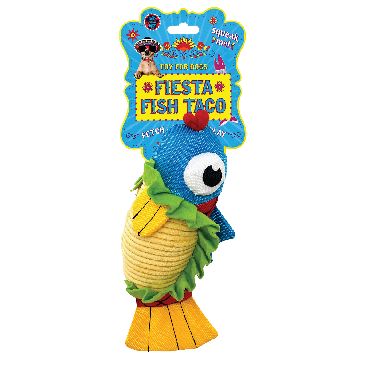 Bow Wow Fish Taco Plush Dog Toy